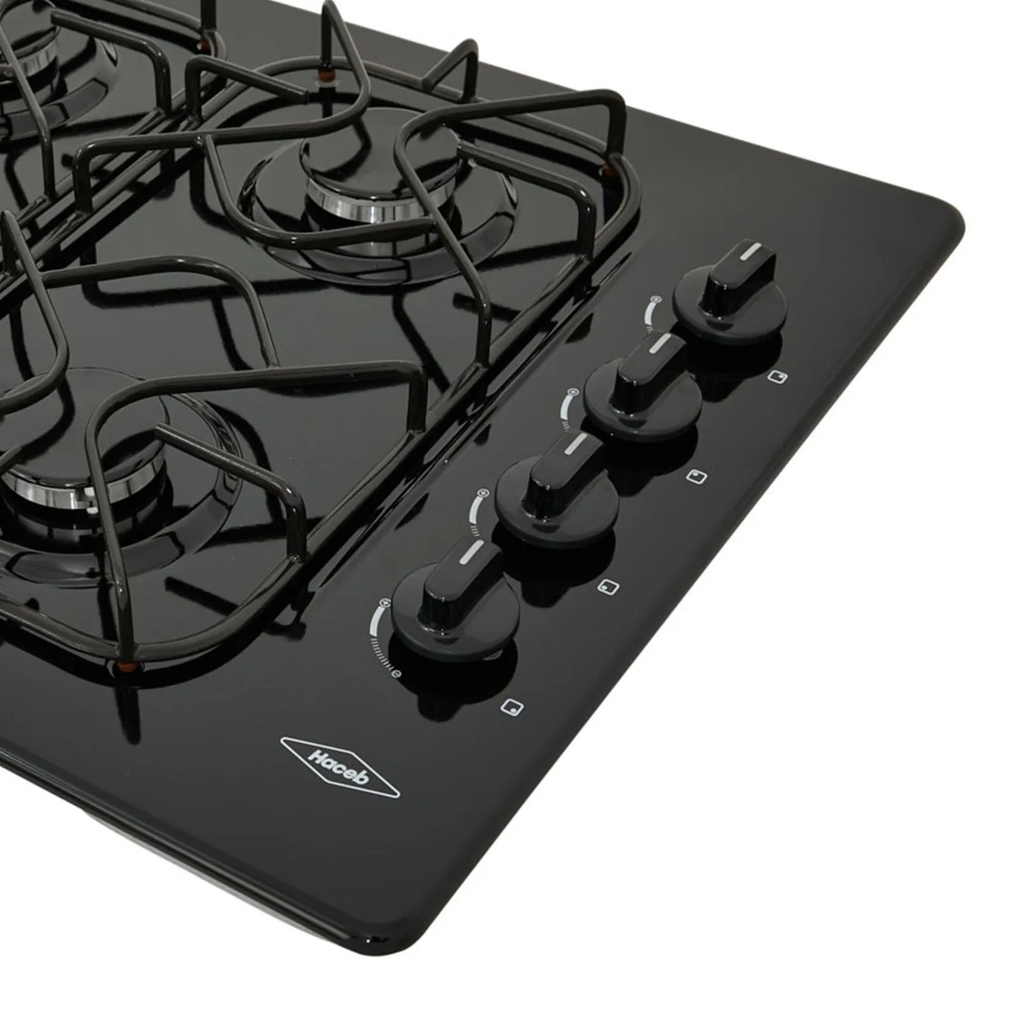 Estufa de Empotrar CG Haceb de 4 puestos de 60 cm a Gas Natural Esmaltada Negra- CUB CG 60 ESM NEGRA ML GN