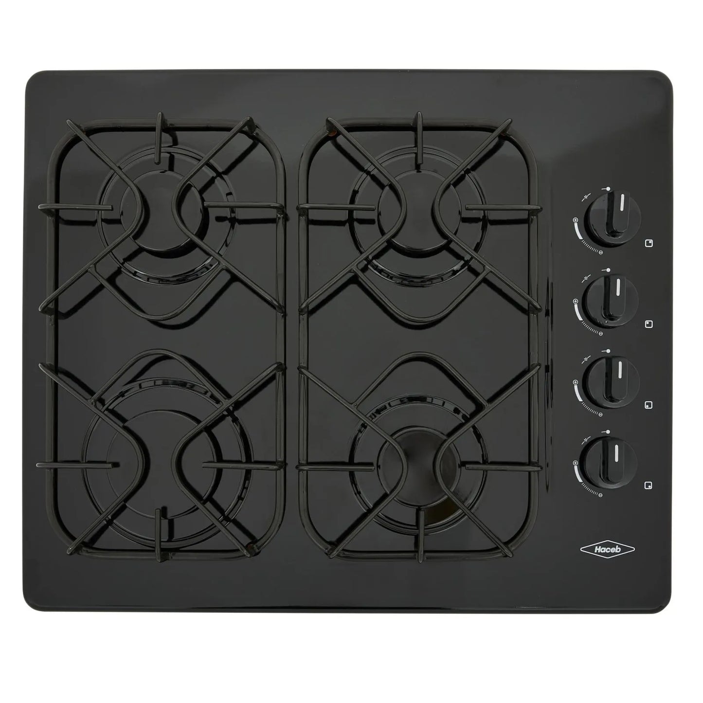 Estufa de Empotrar CG Haceb de 4 puestos de 60 cm a Gas Natural Esmaltada Negra- CUB CG 60 ESM NEGRA ML GN