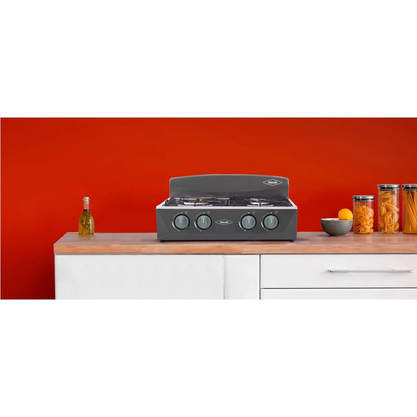 Estufa de mesa Avellana Haceb 4 puestos a Gas Natural Plata - EM AVELLANA T GN PL