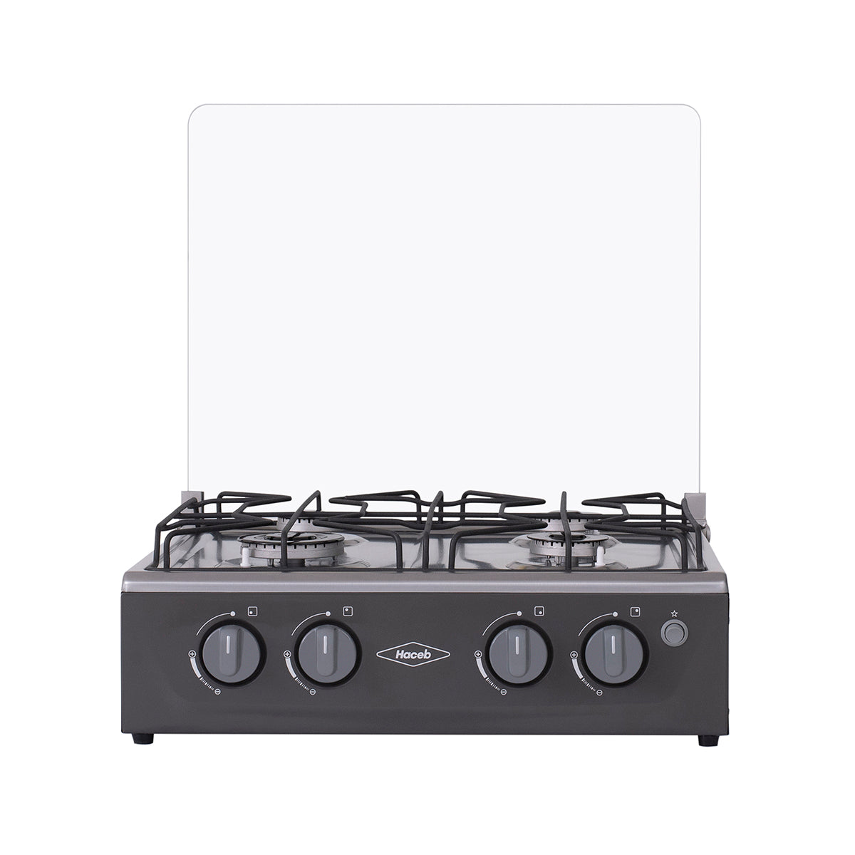 Estufa de mesa Avellana Haceb 4 puestos a Gas Natural Plata - EM AVELLANA V GN PL