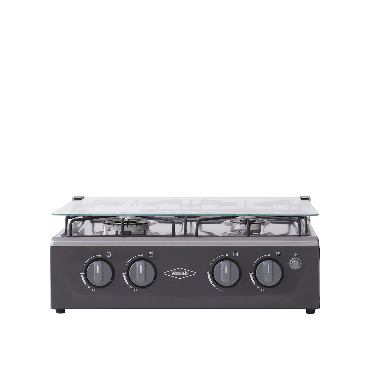 Estufa de mesa Avellana Haceb 4 puestos a Gas Natural Plata - EM AVELLANA V GN PL