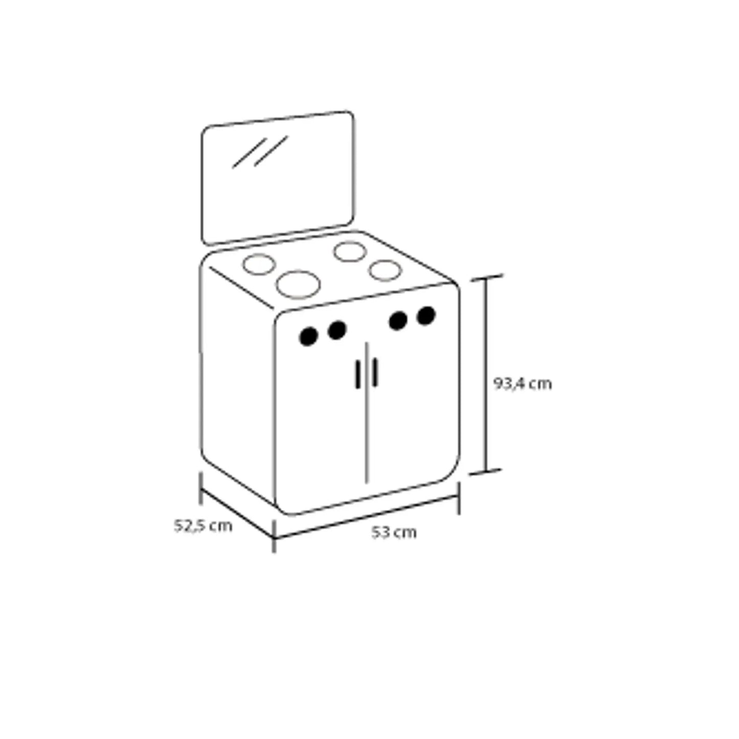 Estufa Romero de gabinete Haceb de 4 puestos a Gas Natural Plata - EST ROMERO GAB V GN PL