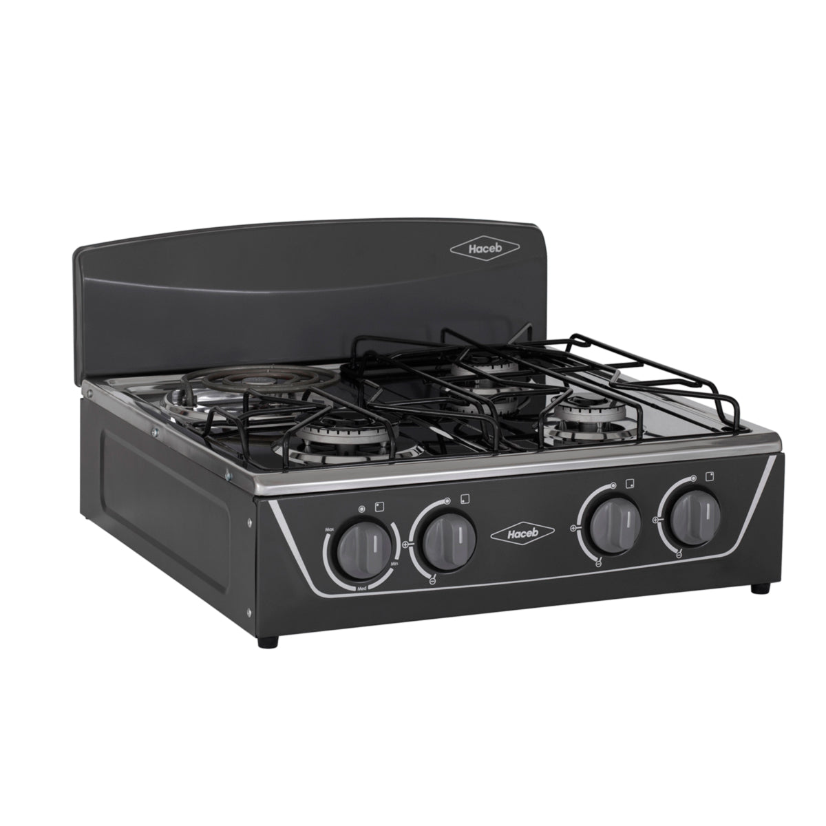 Estufa de mesa Avellana Haceb 4 puestos a Gas Propano Plata - EM AVELLANA T MIX 3X1 GP PL - Logística Haceb