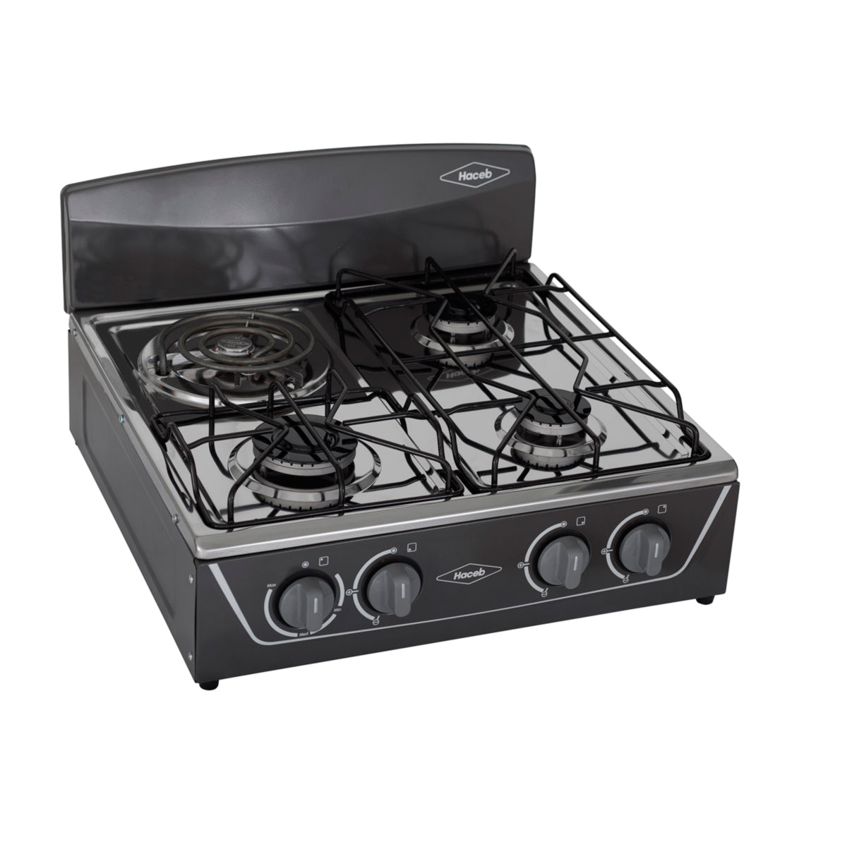 Estufa de mesa Avellana Haceb 4 puestos a Gas Propano Plata - EM AVELLANA T MIX 3X1 GP PL - Logística Haceb