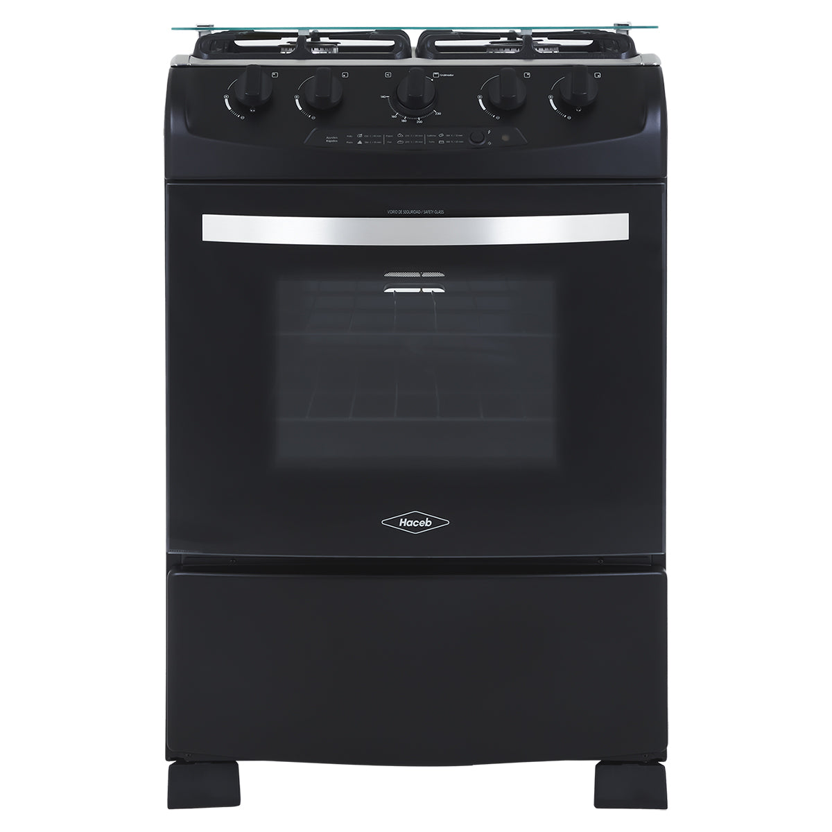 Estufa Orégano Haceb de 4 puestos 60 cm a Gas Propano Negro - ESTUFA OREGANO 60-VF GP NE