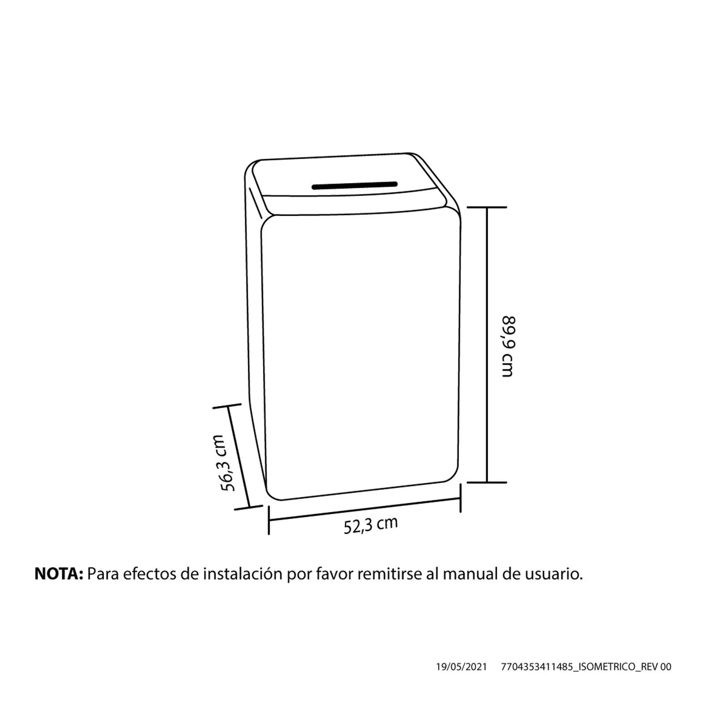 Lavadora 8.5 Kilogramos Haceb Panel Frontal Digital Gris