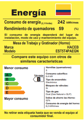 Estufa Romero Haceb de 4 puestos 50 cm a Gas Natural Plata - ESTRO50T-PL