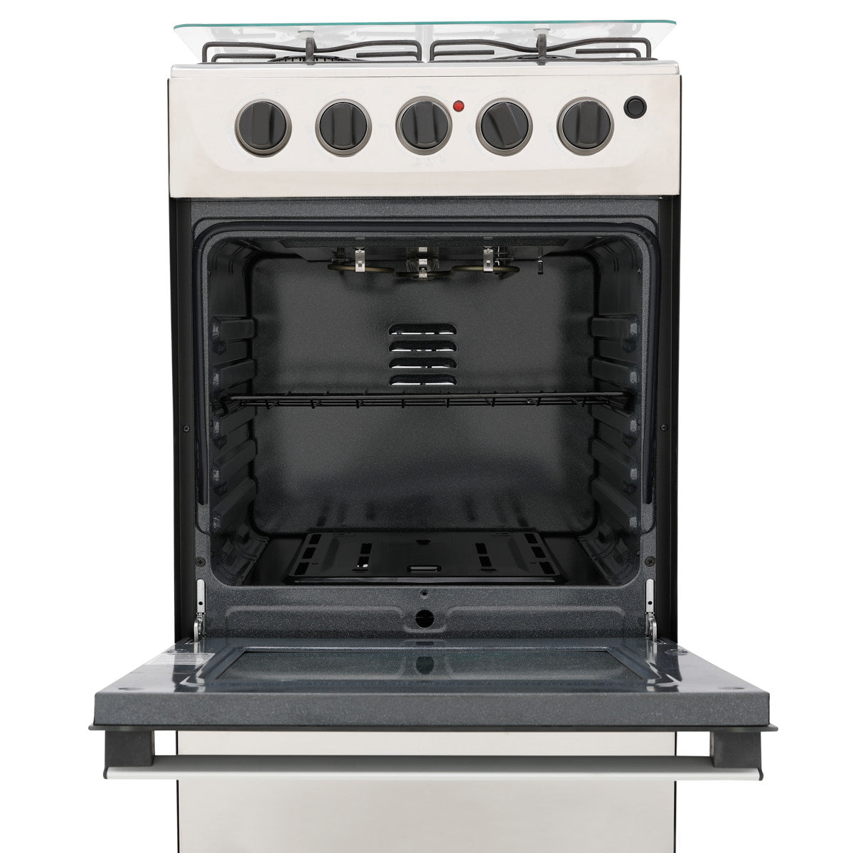 Estufa Romero Cristal de 4 puestos 50 cm a Gas Propano Inox - ESTUFA ROMERO 50-VP GP INOX - Logística Haceb