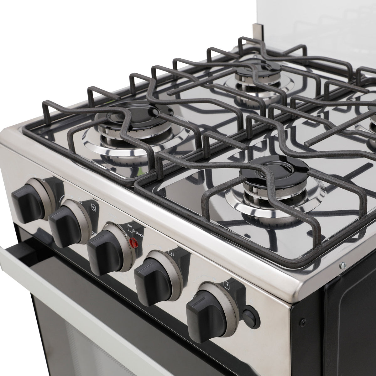 Estufa Romero Cristal de 4 puestos 50 cm a Gas Propano Inox - ESTUFA ROMERO 50-VP GP INOX - Logística Haceb