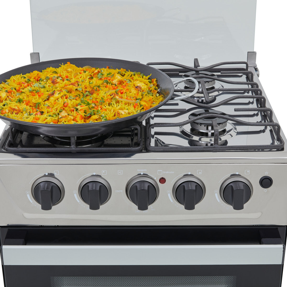 Estufa Romero Cristal de 4 puestos 50 cm a Gas Propano Inox - ESTUFA ROMERO 50-VP GP INOX - Logística Haceb