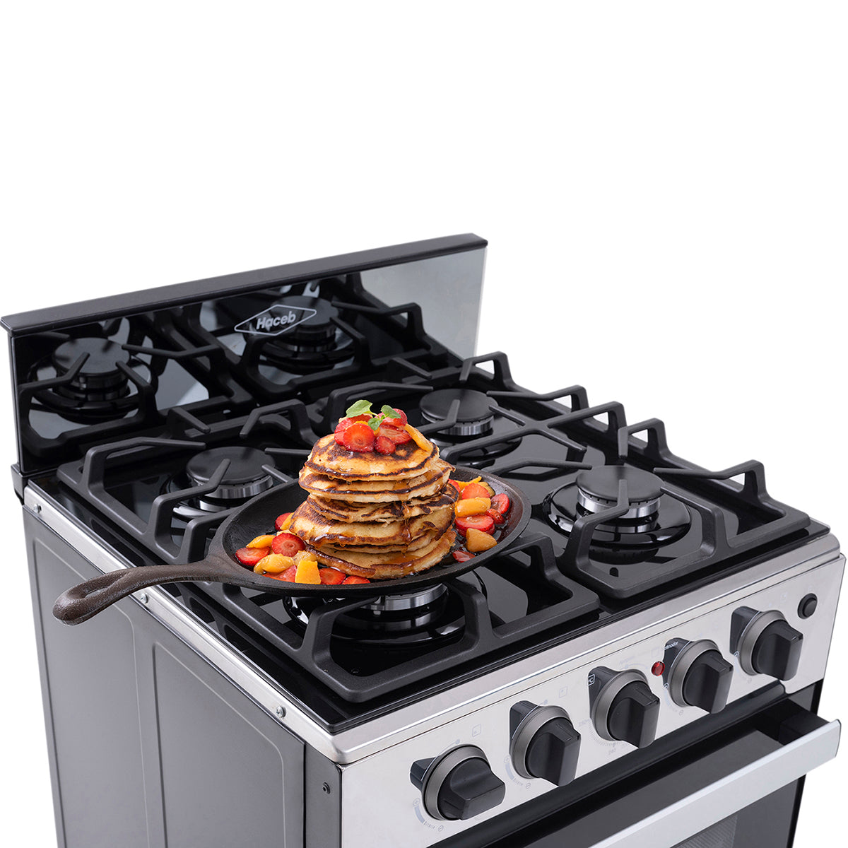 Estufa Romero Cristal de 4 puestos 50 cm a Gas Propano Inox - ESTUFA ROMERO CRISTAL 50 GP INOX - Logística Haceb