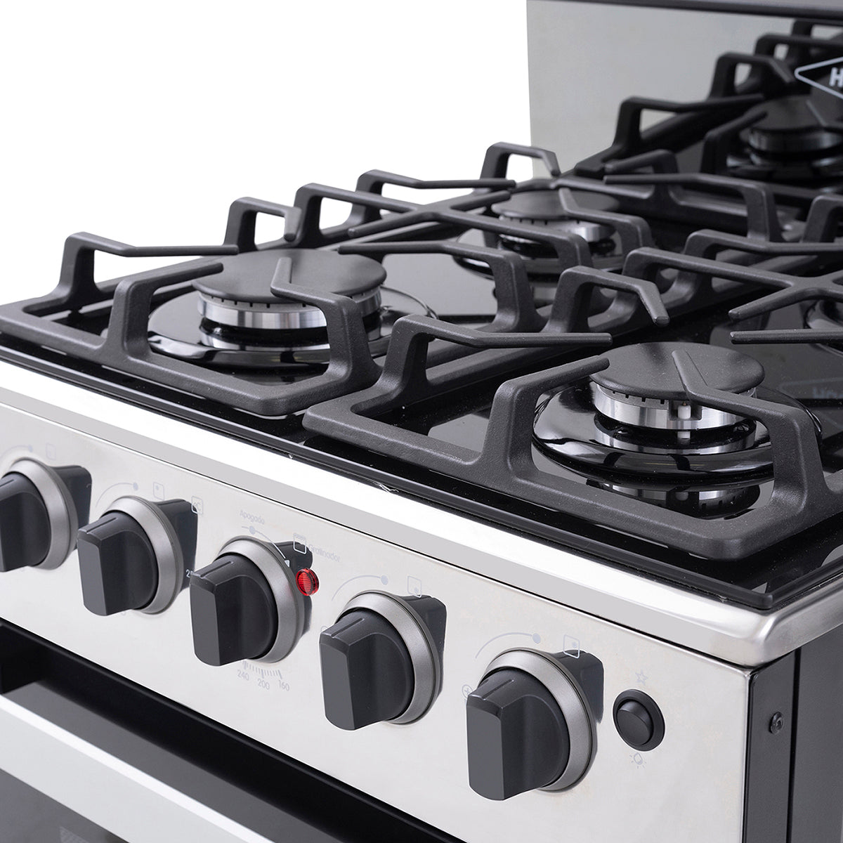 Estufa Romero Cristal de 4 puestos 50 cm a Gas Propano Inox - ESTUFA ROMERO CRISTAL 50 GP INOX - Logística Haceb