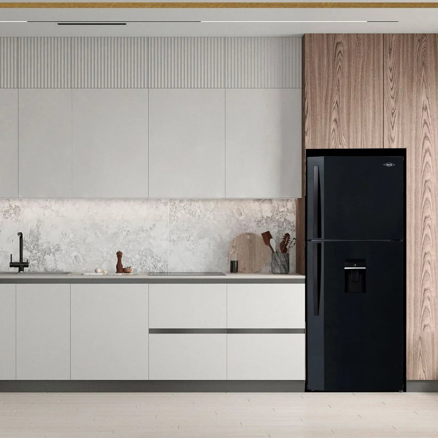 Nevera Haceb No Frost 448 litros manija externa negro esmeralda