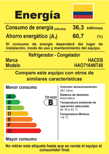 Nevera Haceb No Frost 404 litros manija integrada gris plomo - NEV ALC 404 SE DA MI PLOMO R2