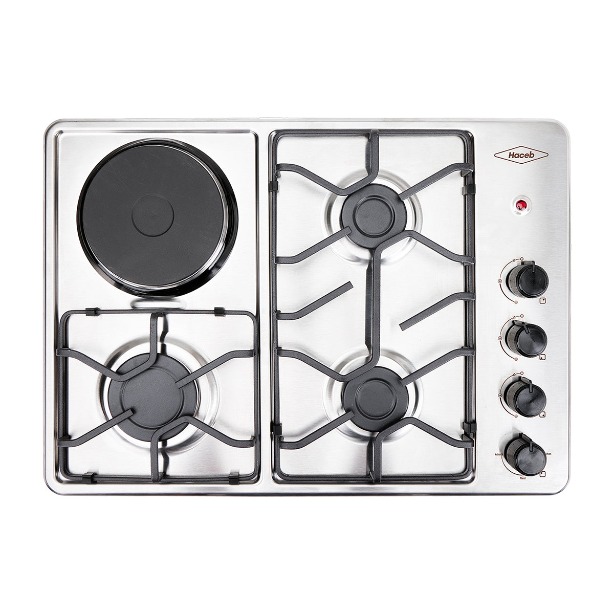 Estufa de Empotrar Haceb 3X1 de 3 puestos RB de 60 X 43 cm a Gas Natural Inox- CUB TO 60-43 INOX 3X1 RB GN 120V - Logística Haceb