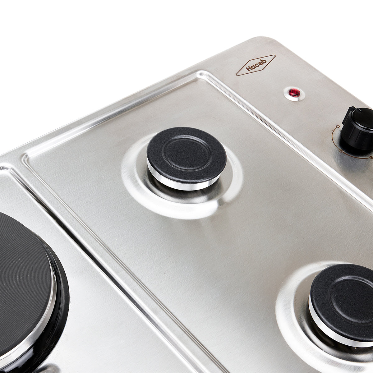 Estufa de Empotrar Haceb 3X1 de 3 puestos RB de 60 X 43 cm a Gas Natural Inox- CUB TO 60-43 INOX 3X1 RB GN 120V - Logística Haceb