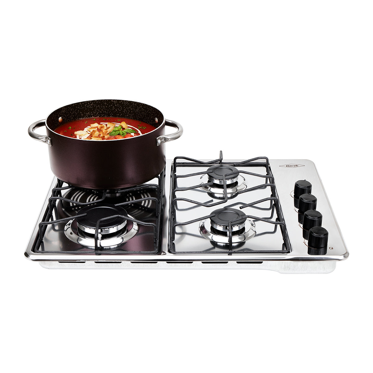 Estufa de Empotrar TO Haceb de 4 puestos de 60X43 cm a Gas Propano Inox - CUB TO 60-43 INOX AL GP