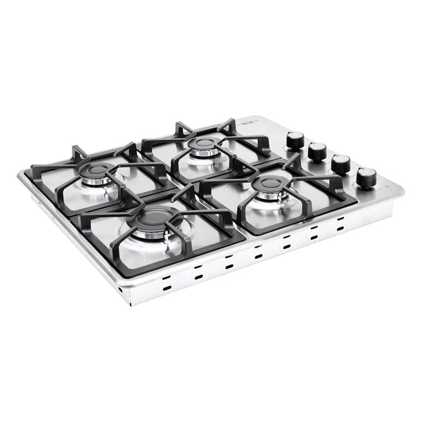 Estufa de Empotrar TA Haceb de 4 puestos en Hierro Fundido de 60X51 cm a Gas Natural Inox - CUB TA 60-51 INOX HF GN