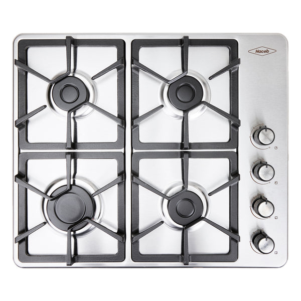 Estufa de Empotrar TA Haceb de 4 puestos en Hierro Fundido de 60X51 cm a Gas Natural Inox - CUB TA 60-51 INOX HF GN