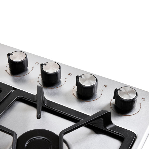 Estufa de Empotrar TA Haceb de 4 puestos en Hierro Fundido de 60X51 cm a Gas Natural Inox - CUB TA 60-51 INOX HF GN