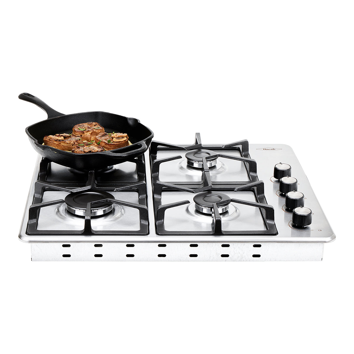 Estufa de Empotrar TA Haceb de 4 puestos en Hierro Fundido de 60X51 cm a Gas Propano Inox- CUB TA 60-51 INOX HF GP