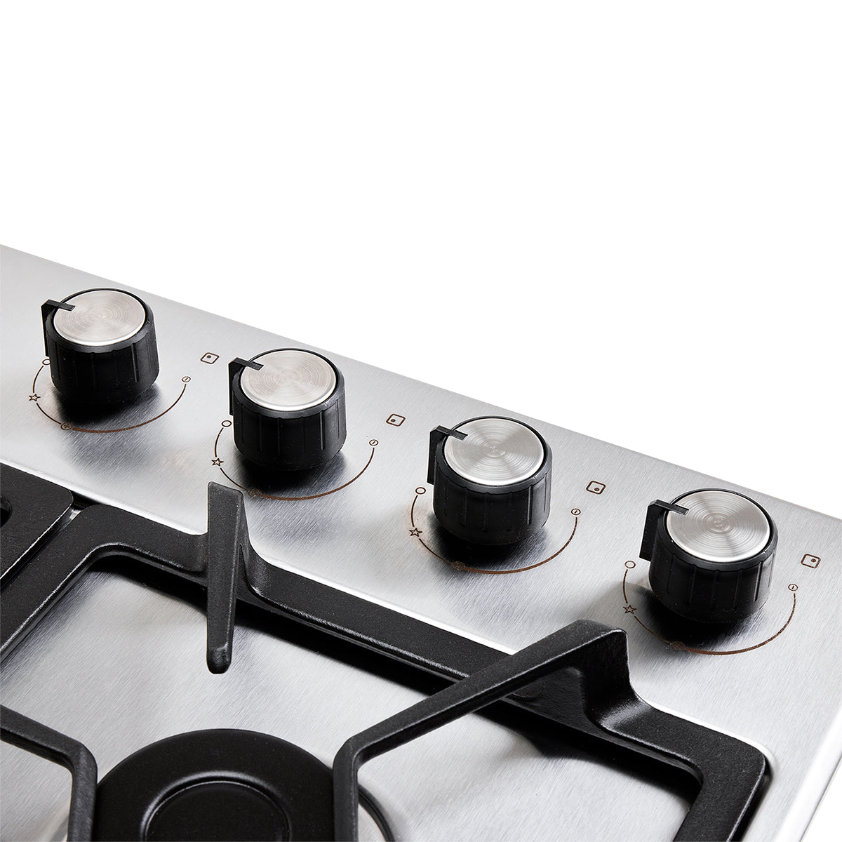 Estufa de Empotrar TA Haceb de 4 puestos en Hierro Fundido de 60X51 cm a Gas Propano Inox- CUB TA 60-51 INOX HF GP