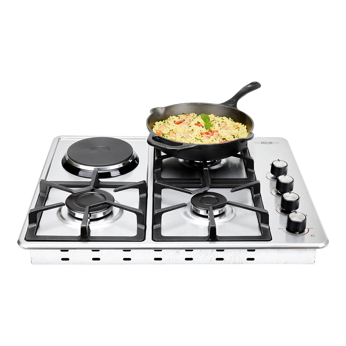 Estufa de Empotrar TA Haceb de 3 puestos 3X1 RB de 60-51CM a Gas Propano Inox - CUB TA 60-51 INOX 3X1 RB GP 120V - Logística Haceb