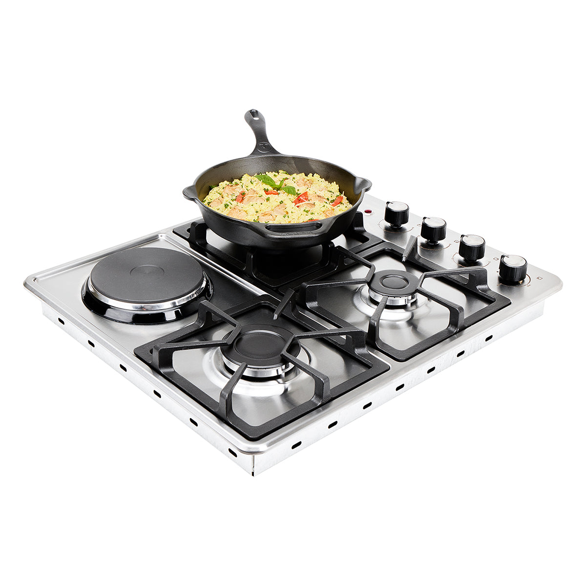 Estufa de Empotrar TA Haceb de 3 puestos 3X1 RB de 60-51CM a Gas Propano Inox - CUB TA 60-51 INOX 3X1 RB GP 120V - Logística Haceb