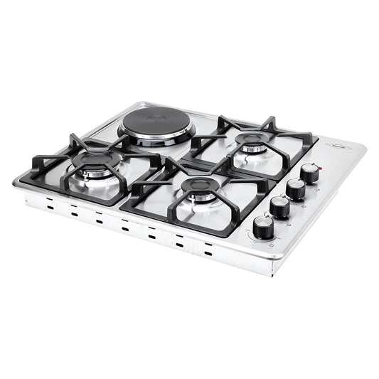 Estufa de Empotrar TA Haceb de 3 puestos 3X1 RB de 60-51CM a Gas Propano Inox - CUB TA 60-51 INOX 3X1 RB GP 120V - Logística Haceb