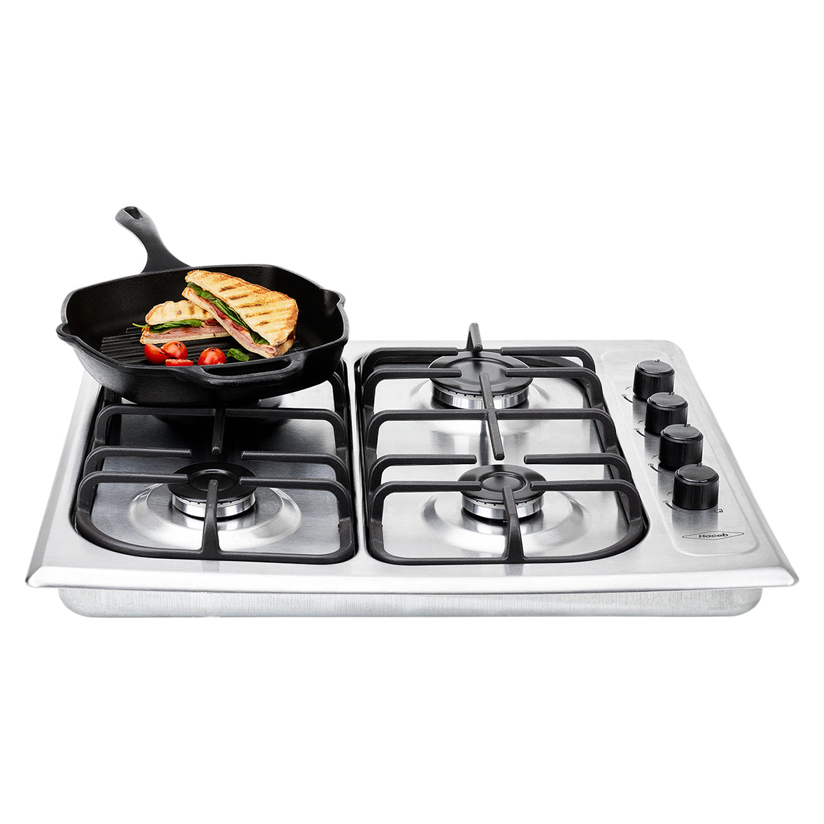 Estufa de Empotrar SE Haceb de 4 puestos de 60-51 cm a Gas Propano Inox - CUB SE 60-51 INOX HF GP