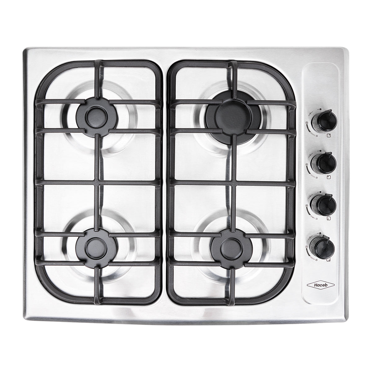 Estufa de Empotrar SE Haceb de 4 puestos de 60-51 cm a Gas Propano Inox - CUB SE 60-51 INOX HF GP