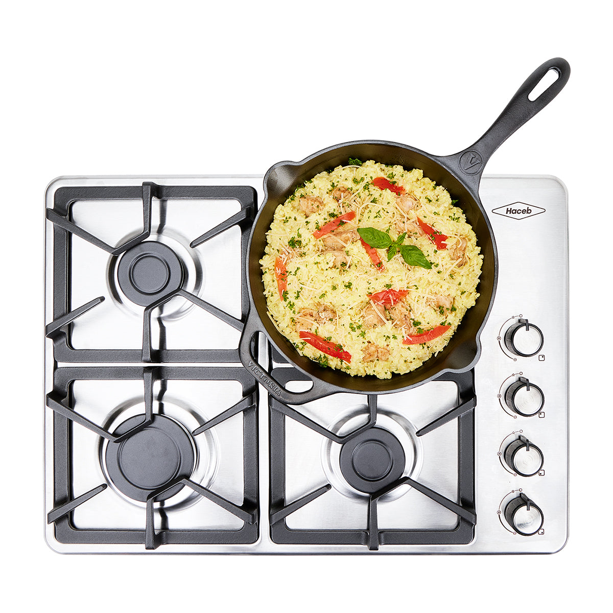 Estufa de Empotrar TO Haceb de 4 puestos HF de 60 X 43 cm a Gas Propano Inox - CUB TA 60-43 INOX HF GP