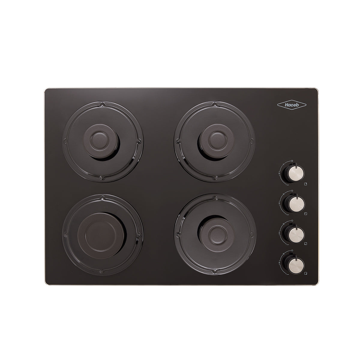 Estufa de Empotrar Cristal Haceb de 4 puestos de 60x43 cm a Gas Natural Negra - CUB TO 60-43 CRISTAL HF GN