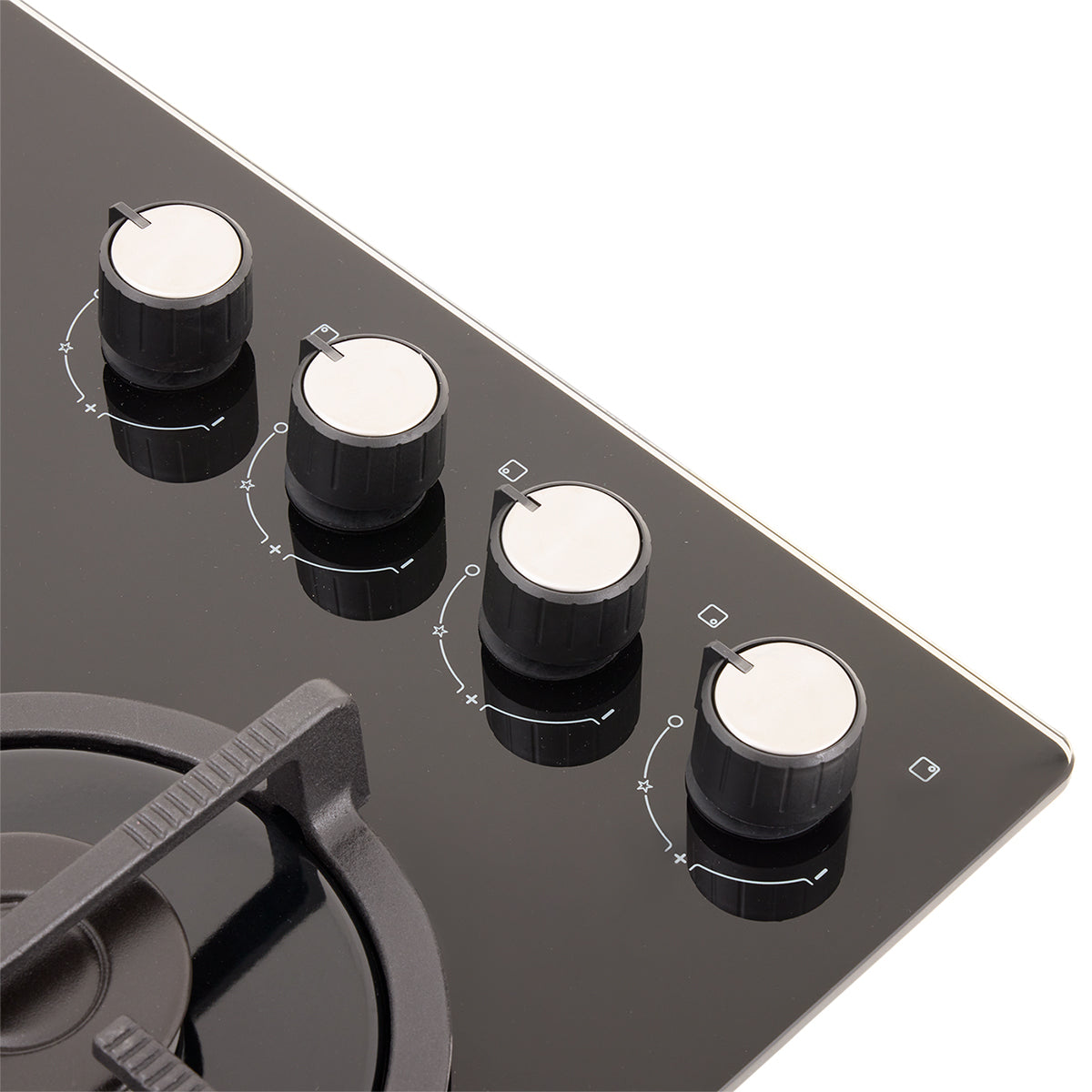 Estufa de Empotrar Cristal Haceb de 4 puestos de 60x43 cm a Gas Natural Negra - CUB TO 60-43 CRISTAL HF GN