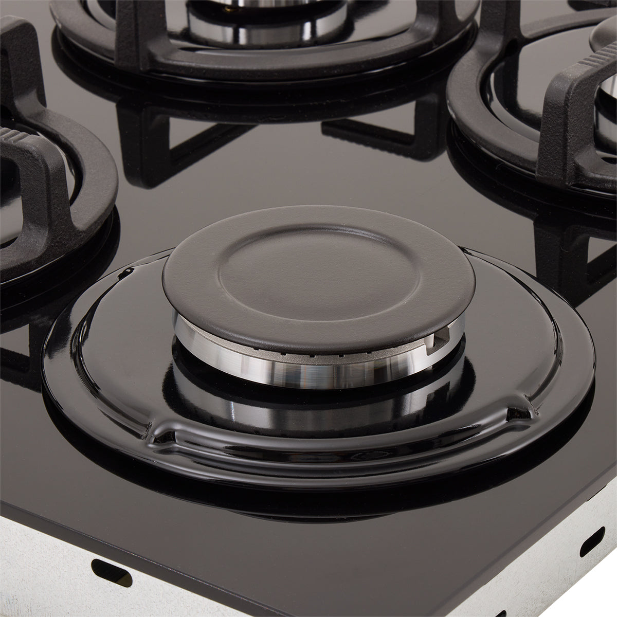 Estufa de Empotrar Cristal Haceb de 4 puestos de 60x43 cm a Gas Natural Negra - CUB TO 60-43 CRISTAL HF GN