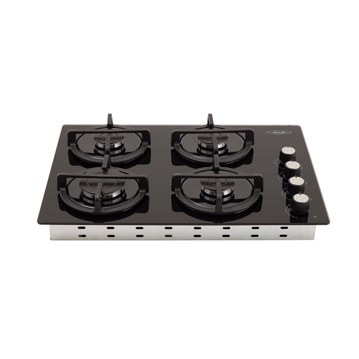 Estufa de Empotrar Cristal Haceb de 4 puestos de 60x43 cm a Gas Propano Negra - CUB TO 60-43 CRISTAL HF GP