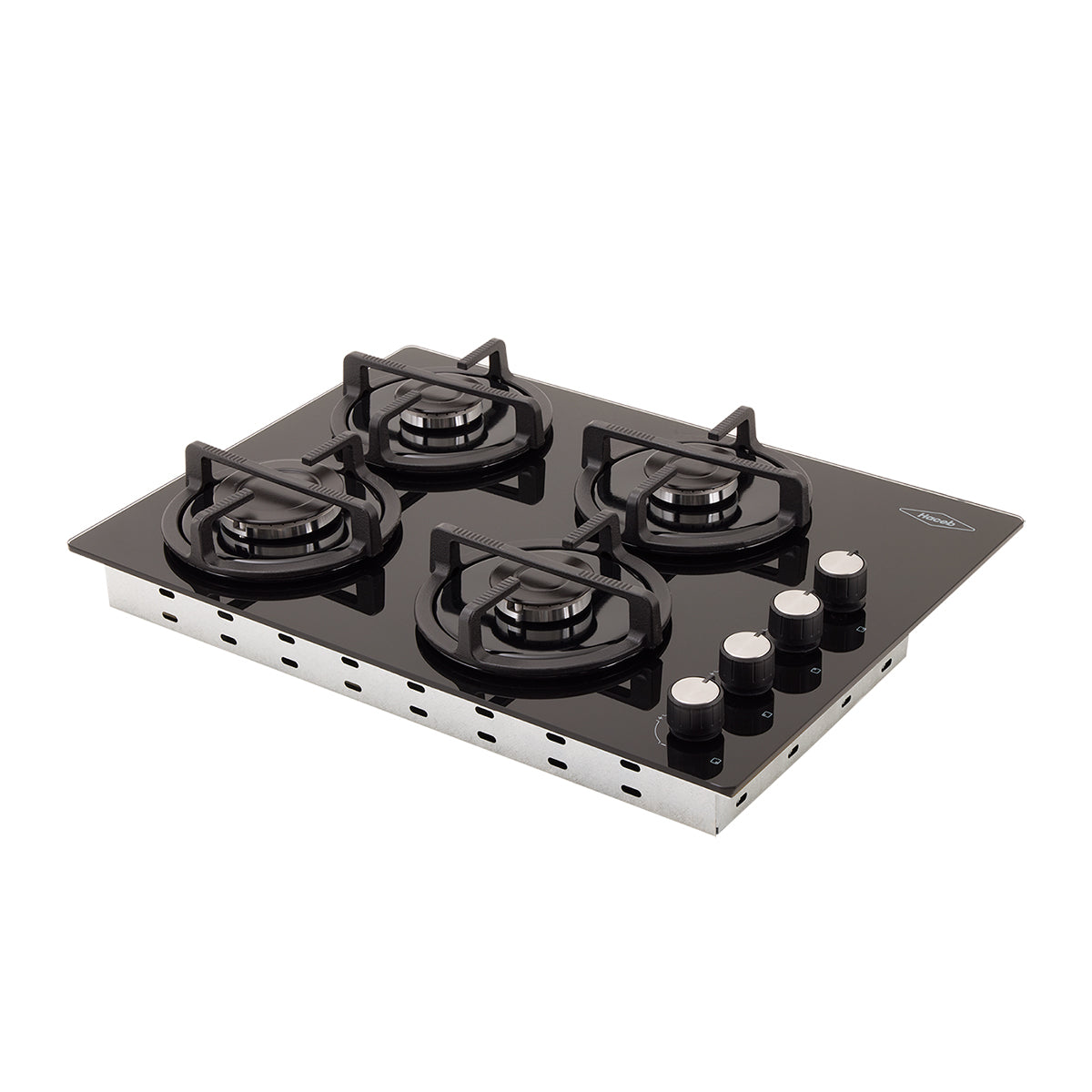 Estufa de Empotrar Cristal Haceb de 4 puestos de 60x43 cm a Gas Propano Negra - CUB TO 60-43 CRISTAL HF GP