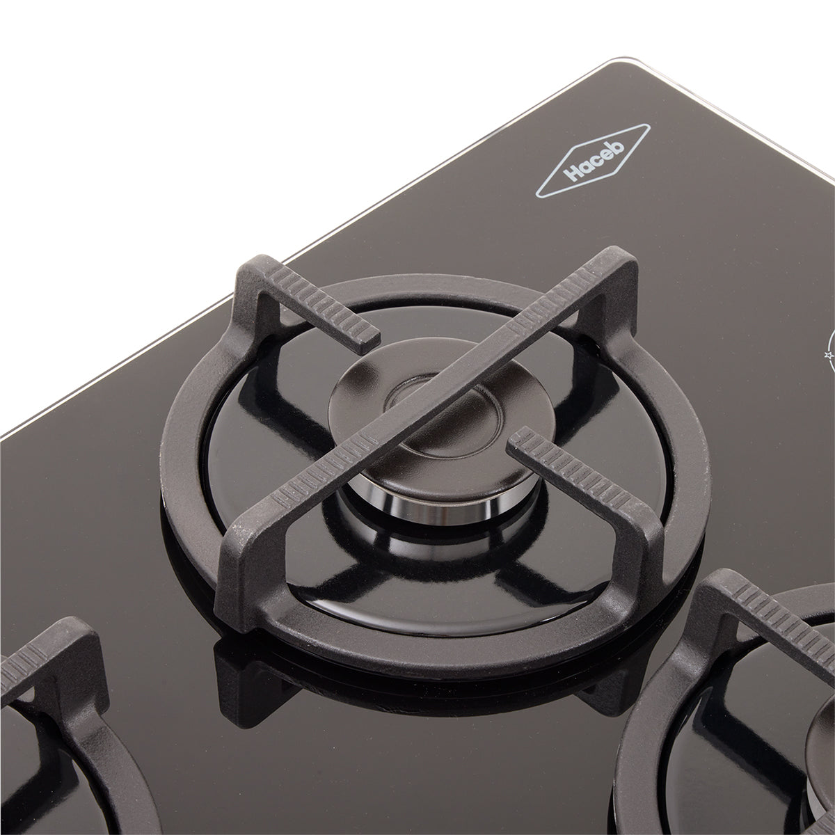 Estufa de Empotrar Cristal Haceb de 4 puestos de 60x43 cm a Gas Propano Negra - CUB TO 60-43 CRISTAL HF GP