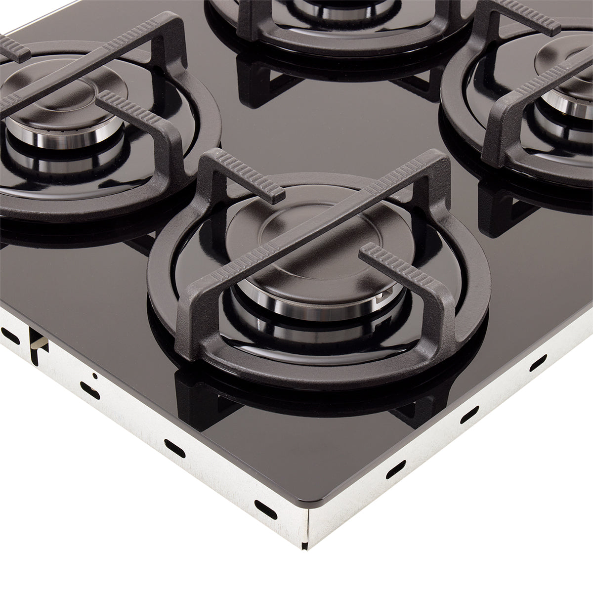 Estufa de Empotrar Cristal Haceb de 4 puestos de 60x43 cm a Gas Propano Negra - CUB TO 60-43 CRISTAL HF GP