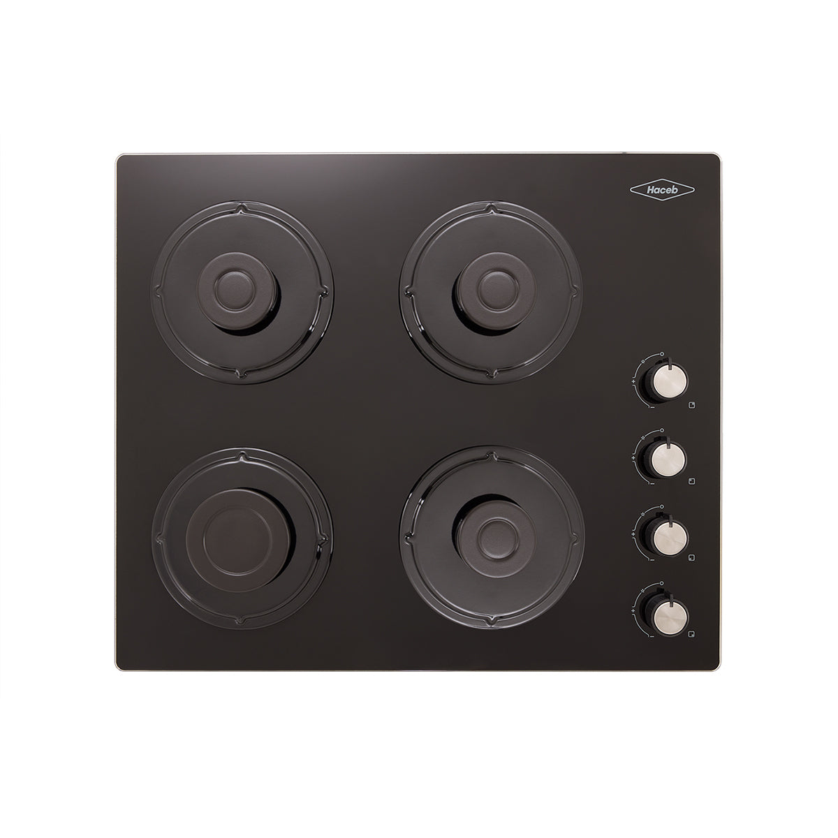 Estufa de Empotrar Cristal Haceb de 4 puestos de 60x51 cm a Gas Natural Negra - CUB TO 60-51 CRISTAL HF GN