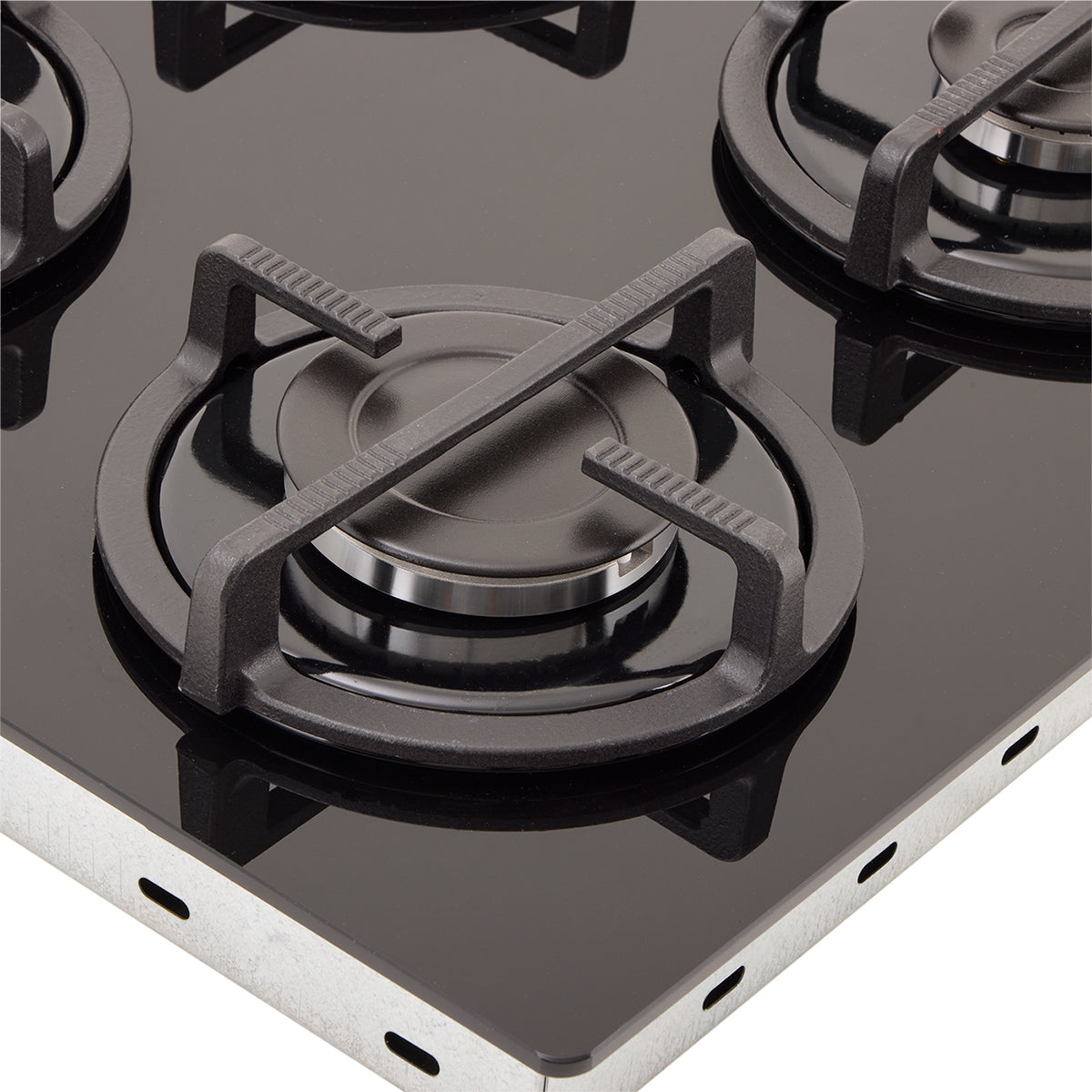 Estufa de Empotrar Cristal Haceb de 4 puestos de 60x51 cm a Gas Natural Negra - CUB TO 60-51 CRISTAL HF GN