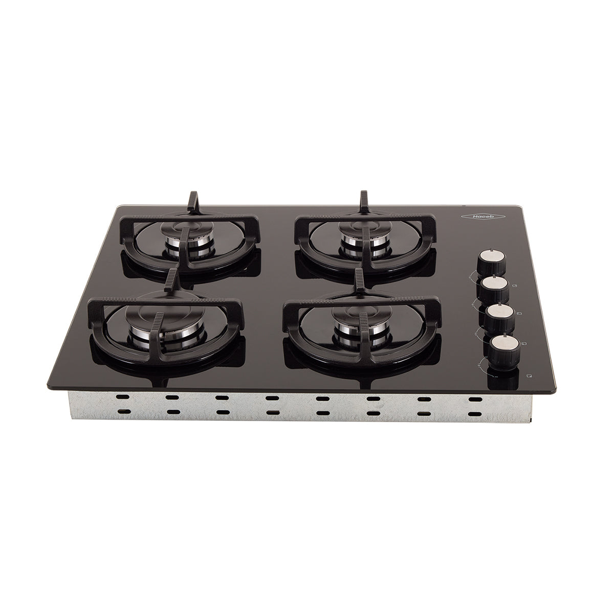 Estufa de Empotrar Cristal Haceb de 4 puestos de 60x51 cm a Gas Propano Negra - CUB TO 60-51 CRISTAL HF GP - Logística Haceb