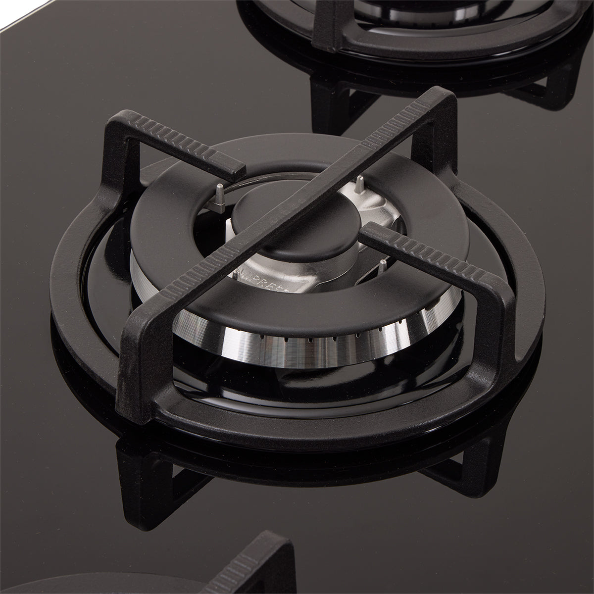 Estufa de Empotrar Cristal Haceb de 5 puestos con fogón triple corona de 76cm a Gas Propano Plata - CUB TO PLATA 76 CRISTAL HF 3C GP - Logística Haceb