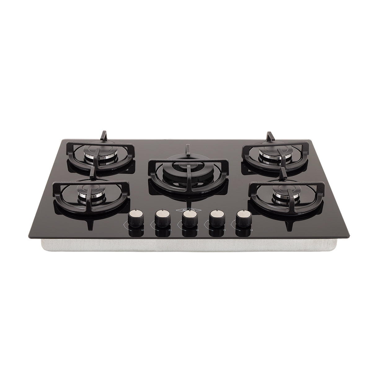 Estufa de Empotrar Cristal Haceb de 5 puestos con fogón triple corona color negro de 76cm a Gas Natural Negro - CUB TO NEGRO 76 CRISTAL HF 3C GN - Logística Haceb