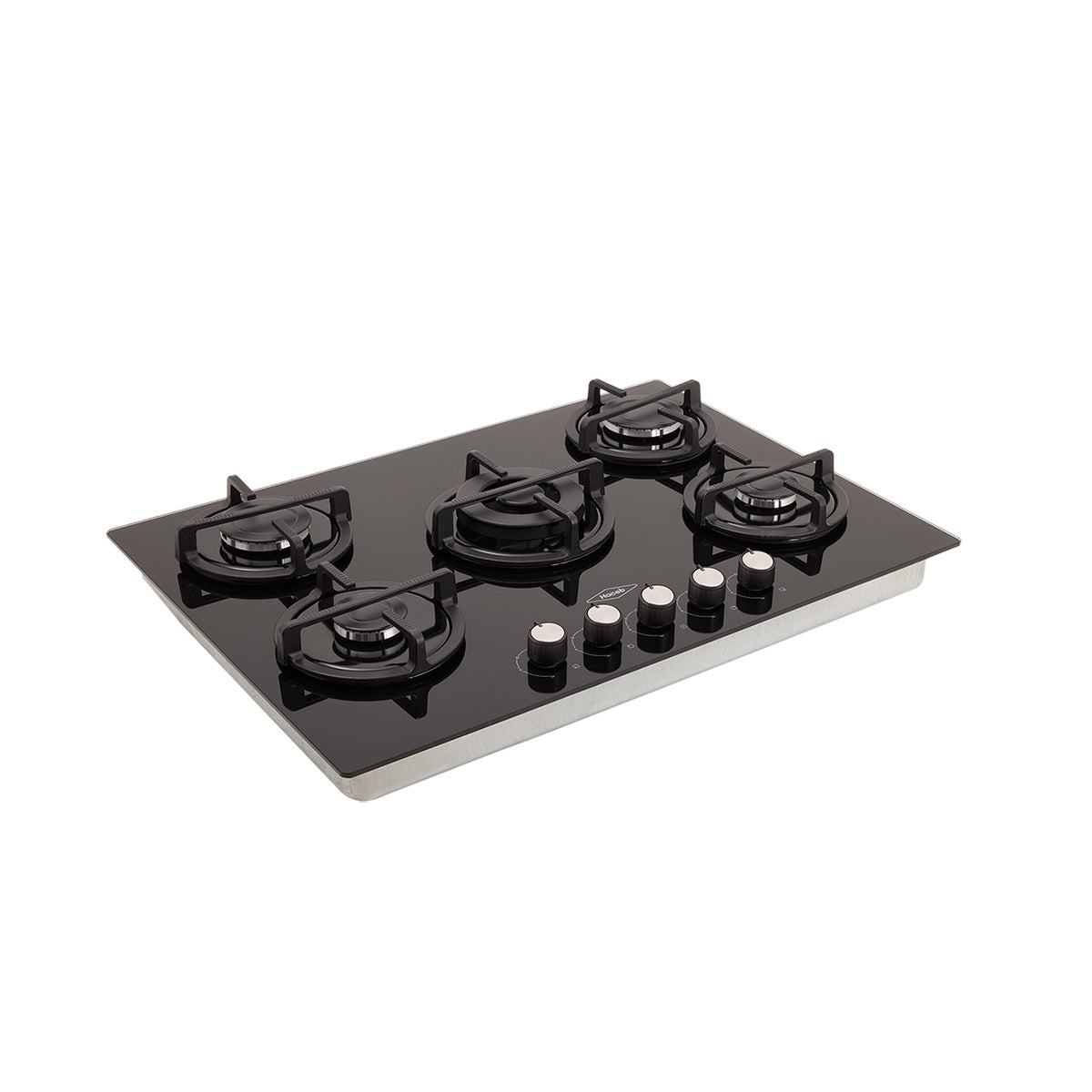 Estufa de Empotrar Cristal Haceb de 5 puestos con fogón triple corona color negro de 76cm a Gas Natural Negro - CUB TO NEGRO 76 CRISTAL HF 3C GN - Logística Haceb