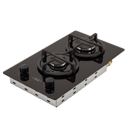 Estufa de Empotrar Cristal Haceb de 2 puestos de 30cm a Gas Propano Negra - CUB TO 30 CRISTAL HF GP - Logística Haceb