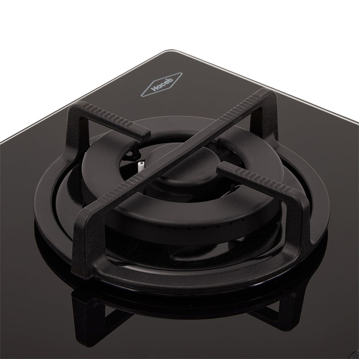 Estufa de Empotrar Cristal Haceb con fogón triple corona color negro de 3 puestos - 60x43 cm a Gas Natural Negra - CUB TO NEGRO 3C 60-43 CRISTAL HF 3Q GN - Logística Haceb