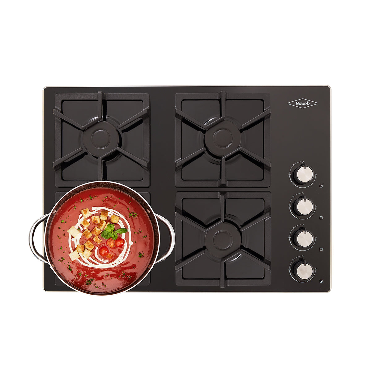 Estufa de Empotrar Cristal TA Haceb de 60x43 cm a Gas Propano Negra - CUB TA CRISTAL 60-43 GP - Logística Haceb