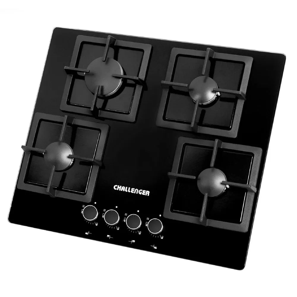 Cubierta Challenger Empotrar 60 Cm Vidrio Negro SQ-6762-EI