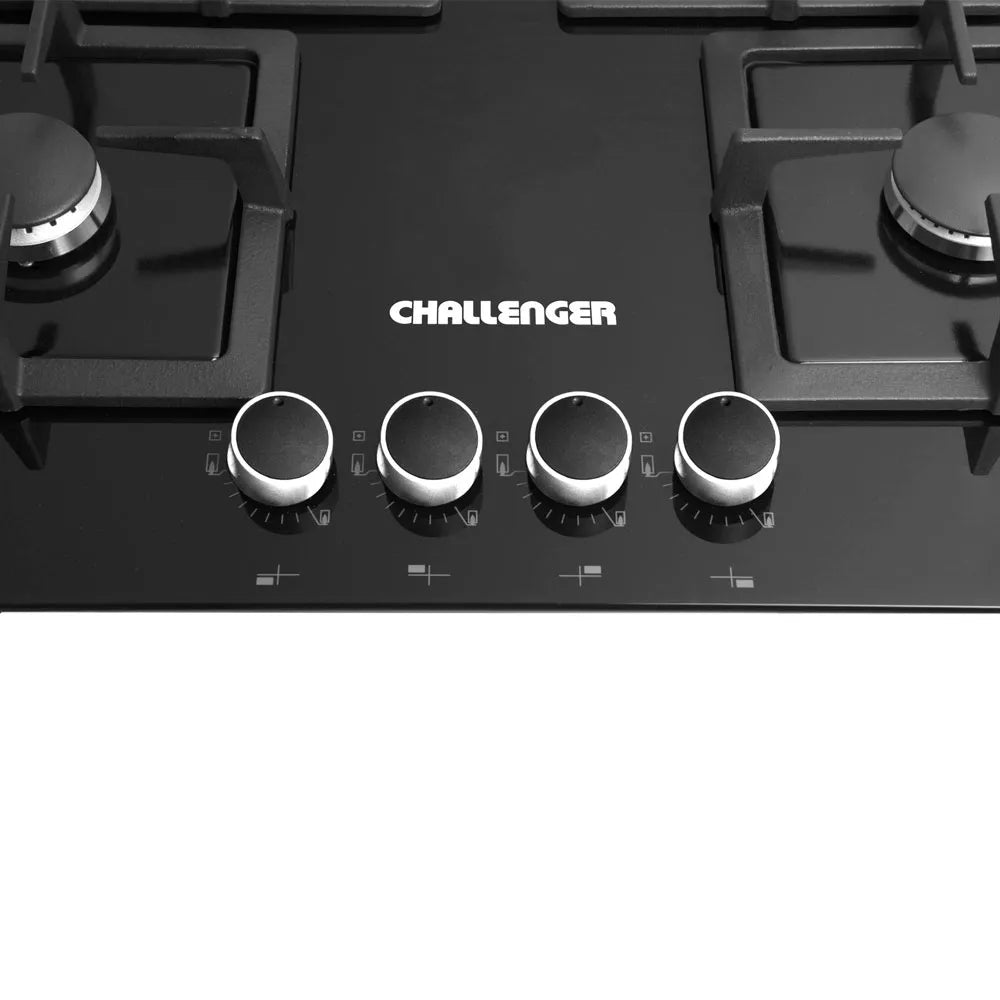 Cubierta Challenger Empotrar 60 Cm Vidrio Negro SQ-6762-EI
